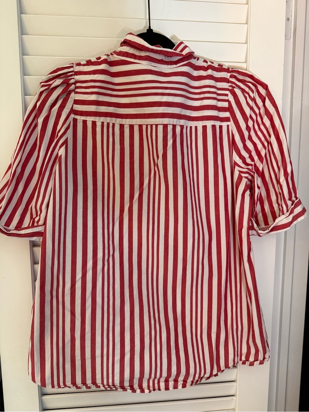 Who What Wear 100% Cotton Woven Red & White Stripe Button-Up Shirt Sz M - Picture 5 of 5
